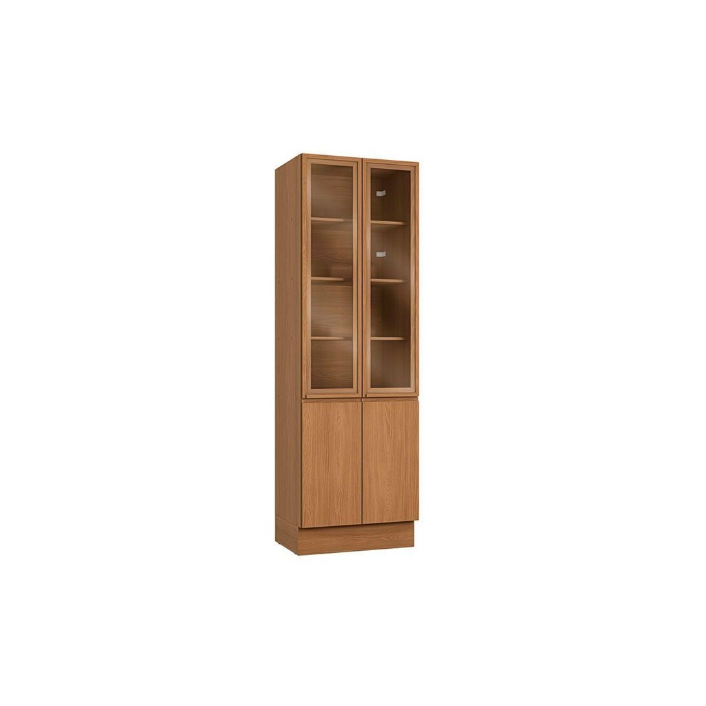 Paneleiro de Cozinha Modulado Cristaleira Ciela R631 c/ 4 Portas (2 c/ Vidro) 70x220cm Canela - Kappesberg - Home & Living