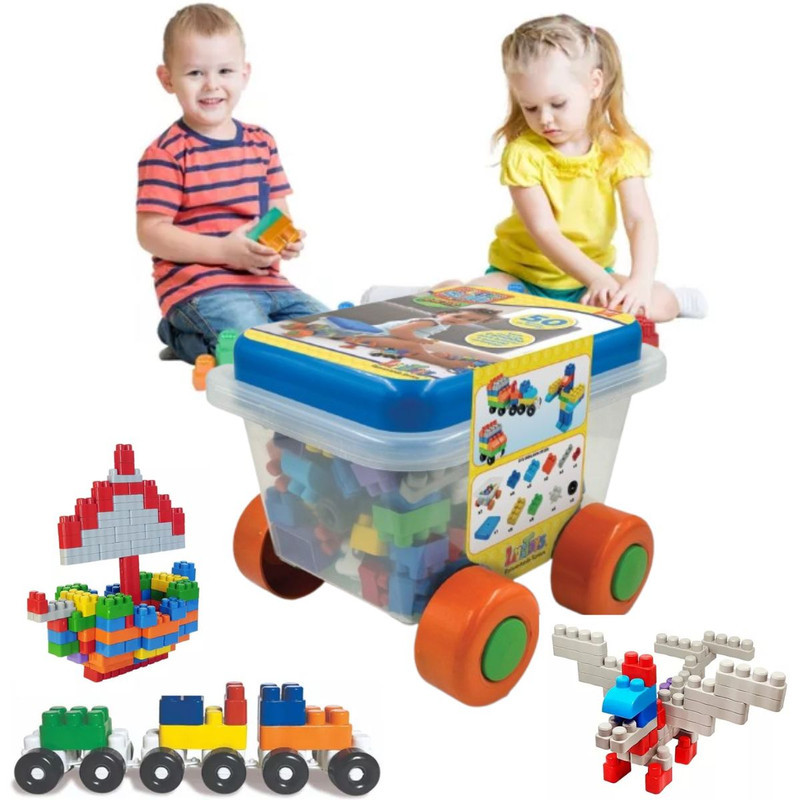 Blocos de montar Carrinho Brinquedo Brincar & Aprender Educativo Didatico Criança Infantil