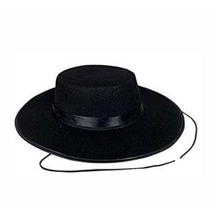 Chapéu Zorro Em Plastico Preto Fantasia