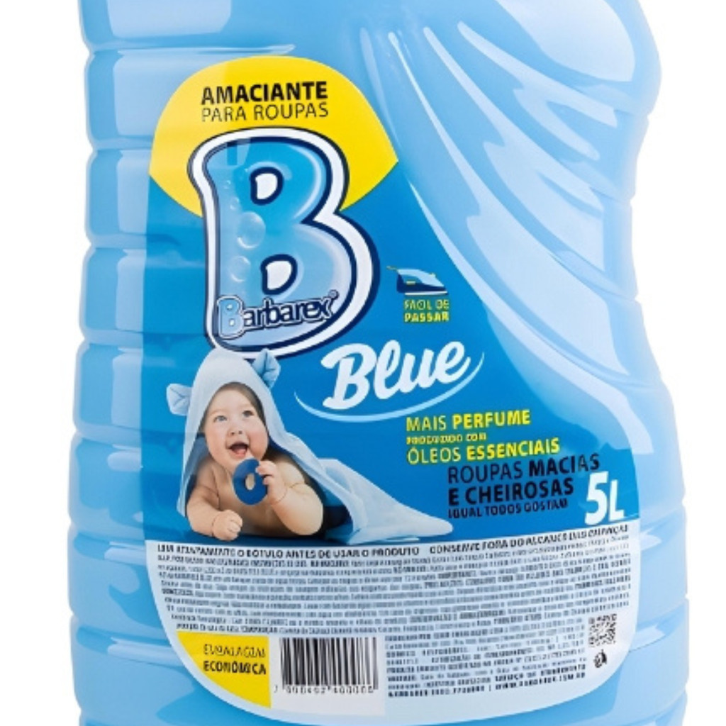 Detalhes do Kit 2 Amaciante de Roupas Blue Econômico Barbarex 5 Litros