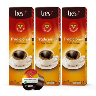 3x Cápsula de Café Tres 3 Corações Filtrado Tradicional 10 Unidades em Oferta na Shopee
