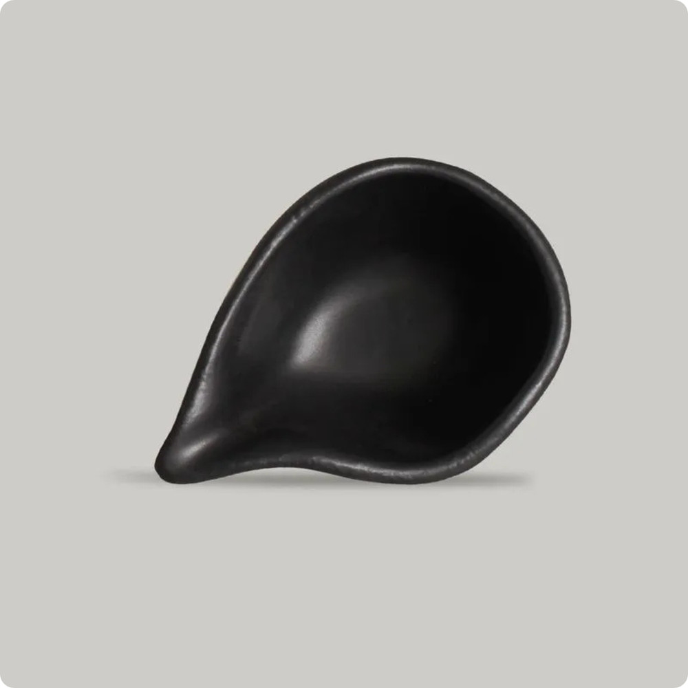Molheira Cerâmica Oval Orgânico Preto Matte 40ml Porto Brasil — imagem 2 de 2