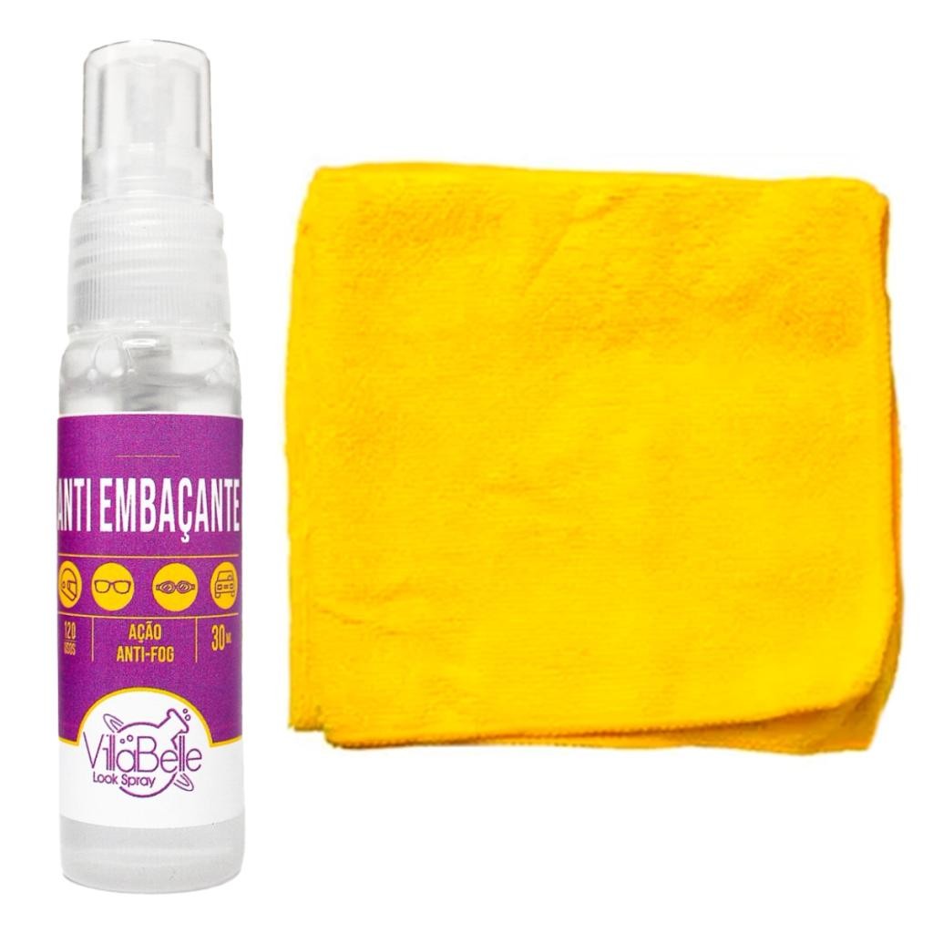 Kit  Antiembaçante Óculos e Celulares com Pano Microfibra Cor: Amarelo