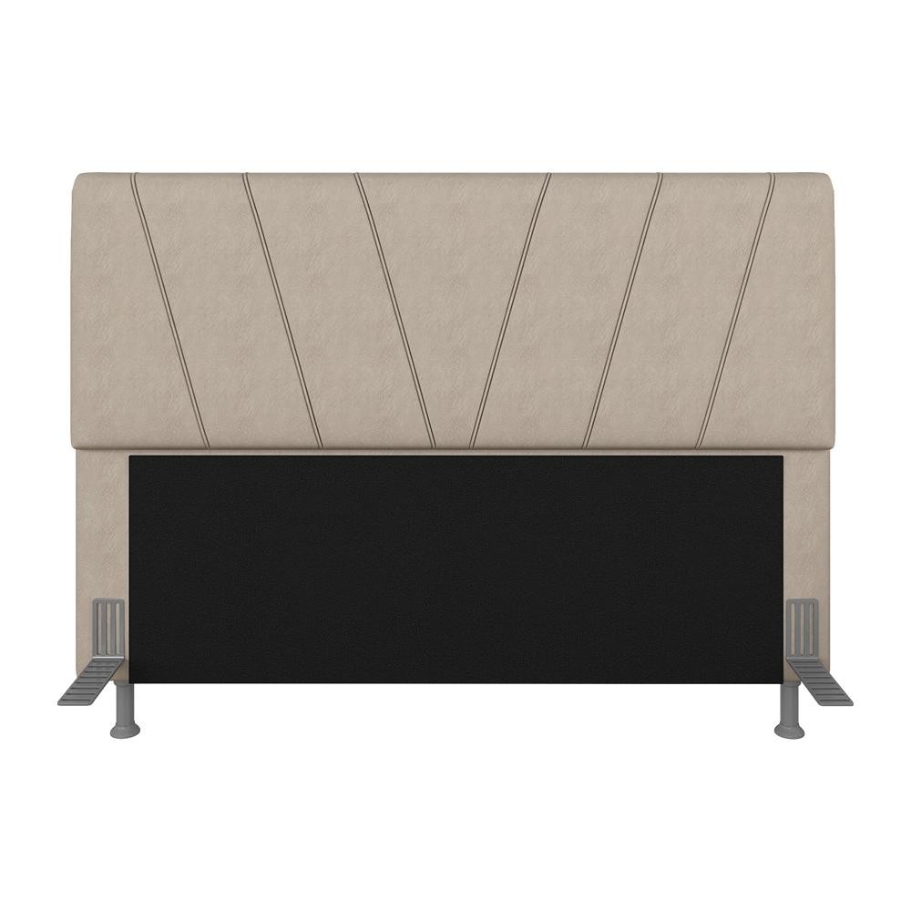 Cabeceira Estofada Queen Bragança Suede Bege - Móveis Arapongas - Home & Living