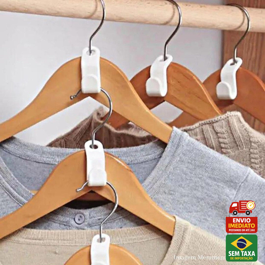 Gancho Extensor De Cabide De Roupas Conector Kit 10 20 50pçs em Oferta na Shopee