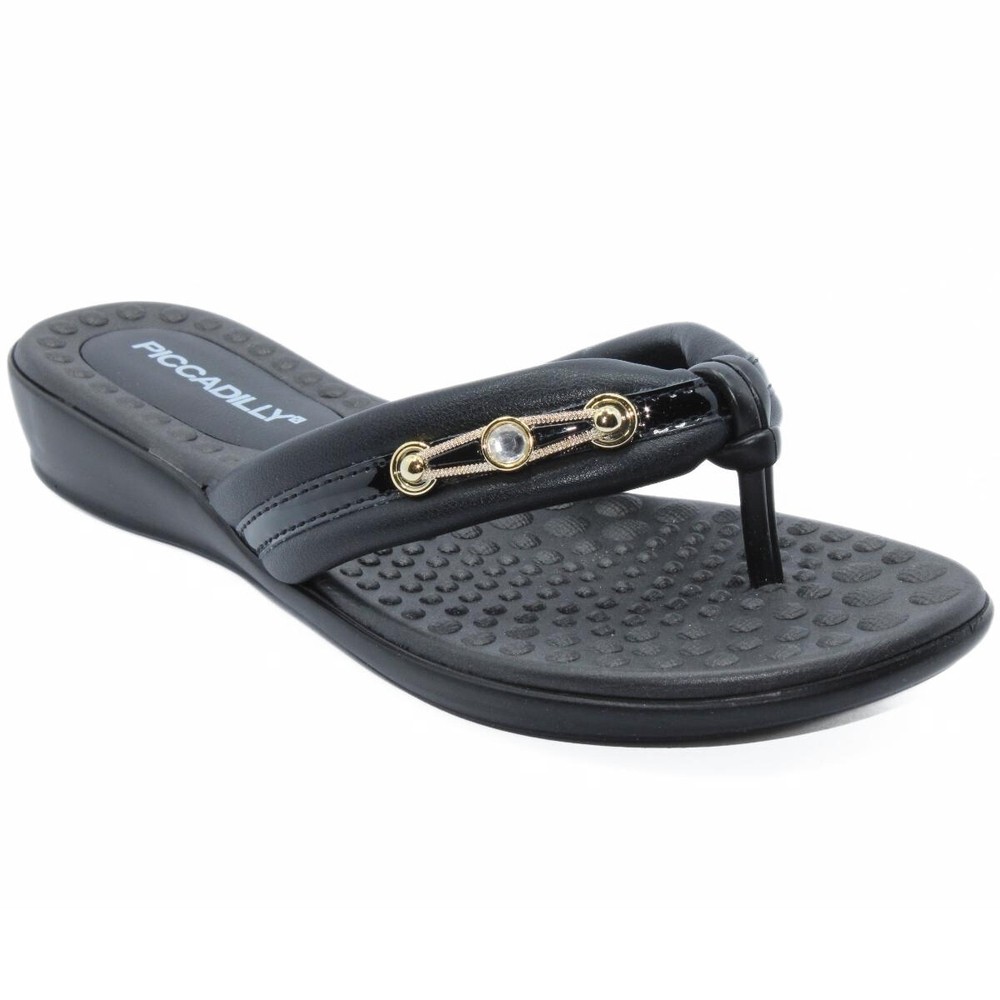Chinelo Anabela Piccadilly Detalhe Feminino - Preto em Oferta na Shopee