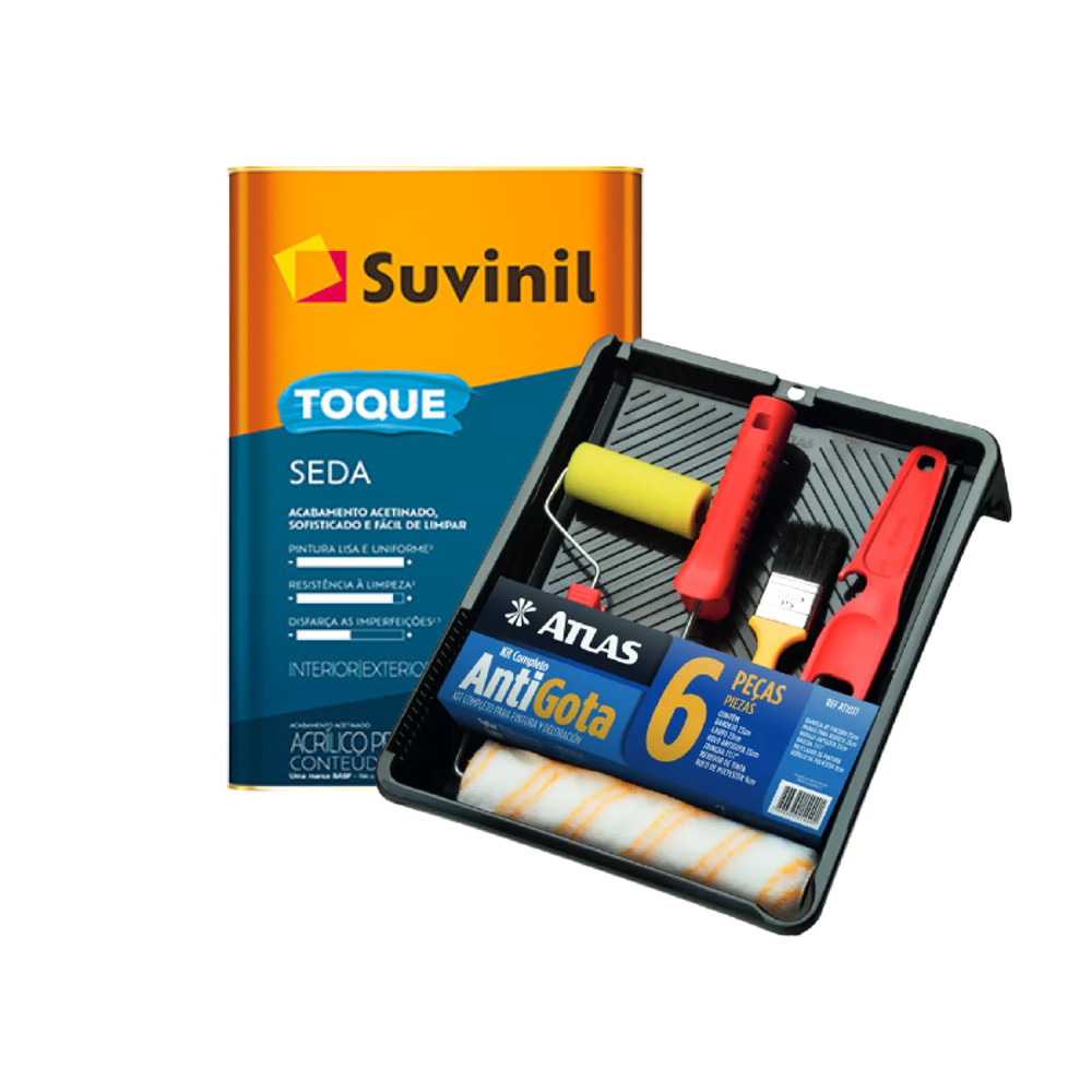 Tinta Toque Seda Branco Neve 18L + Kit Pint 6 Pç Suvinil em Oferta na Shopee