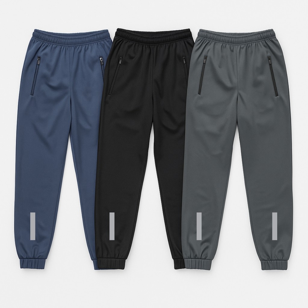 Kit Calça 3 Peças Dry Fit Academia Masculina Adulta com Bolso Zíper Flanelada Jogger  quentinha