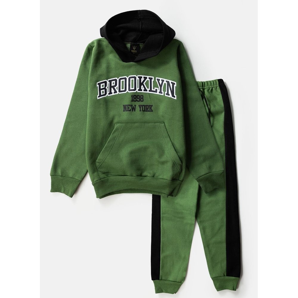 Conjunto Infantil Masculino Moletom Brooklyn Verde 0590 - Torrox