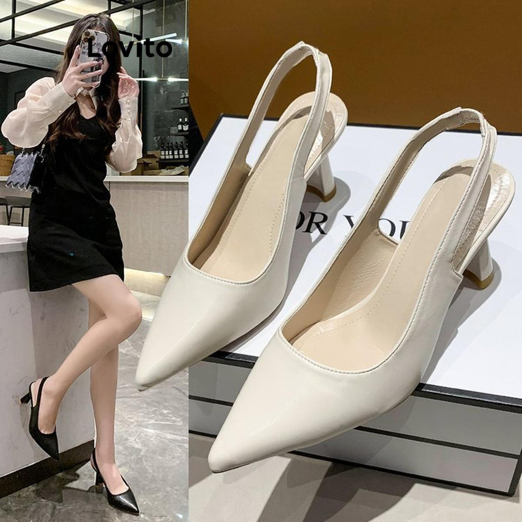 Lovito Salto Liso Elegante Salto Simples Para Mulheres LFA46166