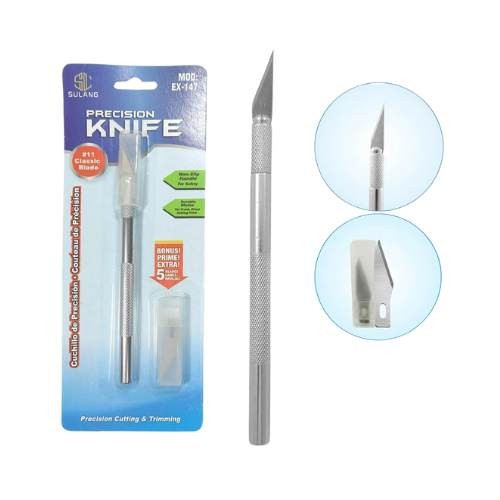 Estilete de Precisão Roma 14 cm – Inox/Níquel + Tampa