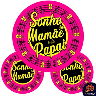 Painel Redondo 50x50 de Festa em Tecido 3D Sublimado Sonho da Mamãe e do Papai SUBLISTAR em Oferta na Shopee