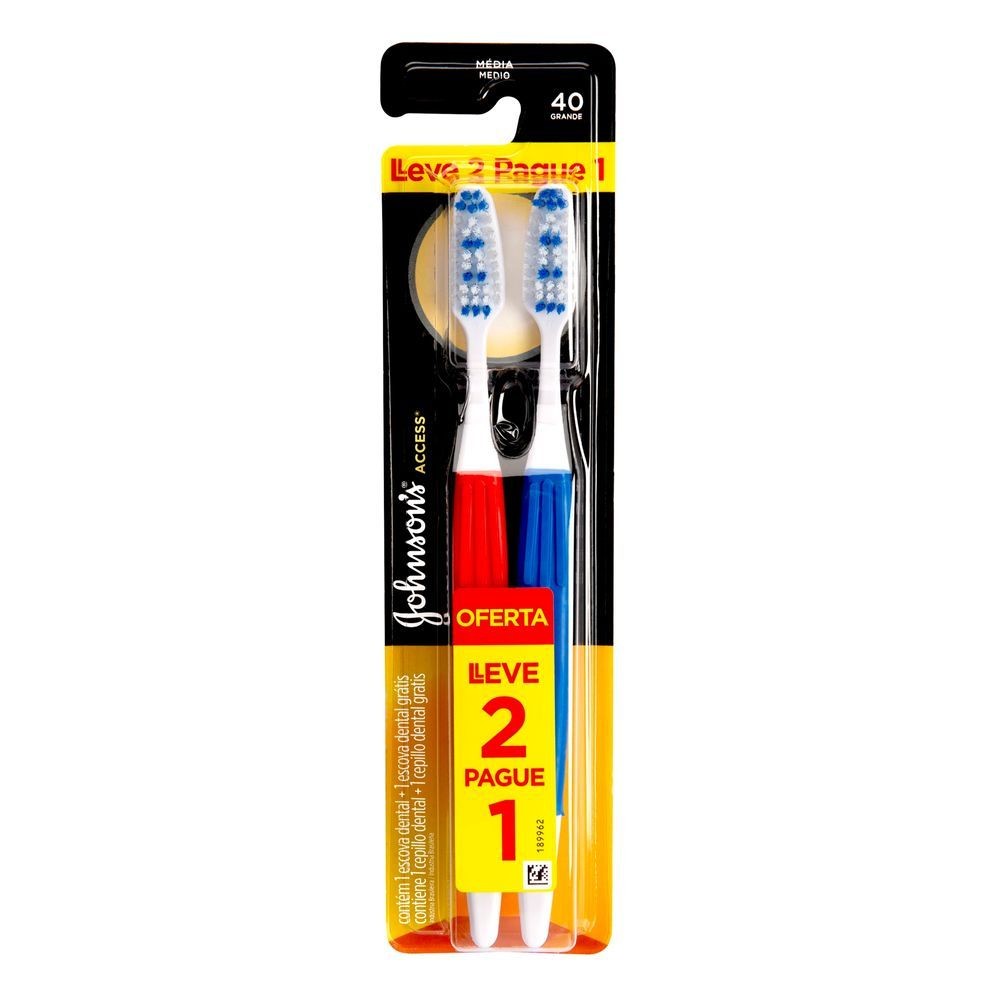 Escova Dental Reach Access Média Leve 2 Pague 1 - Health