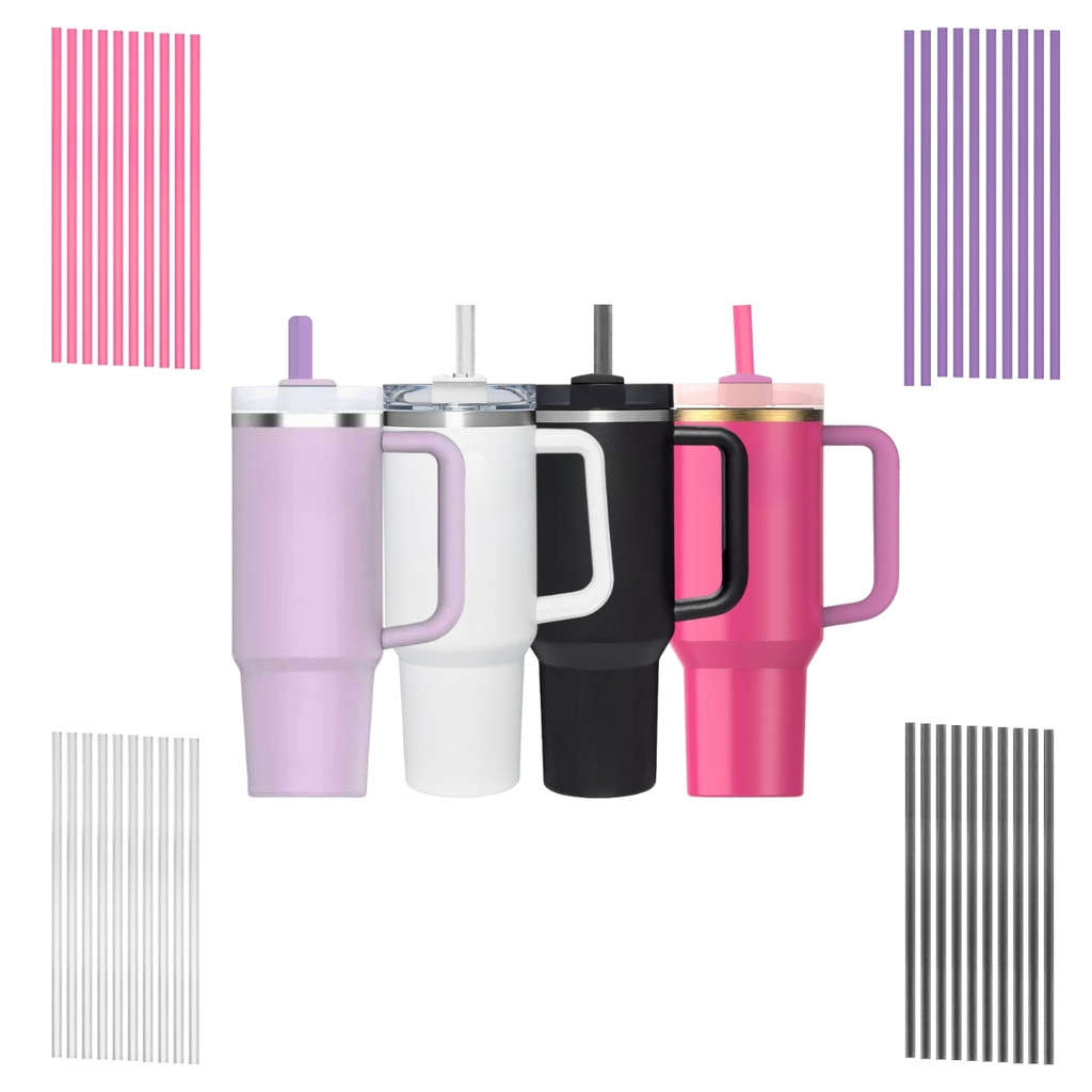 Kit 10 Canudos Largos Longos Reutilizáveis 31cm Para Copo Térmico Garrafa em Oferta na Shopee