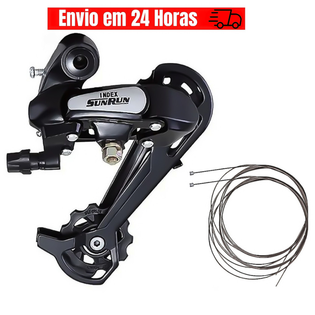Câmbio Traseiro Sunrun 7v Bicicleta 21 Marchas Index Mega Compatível C/Shimano Cabos de Marcha Bike 24 26 29 em Oferta na Shopee
