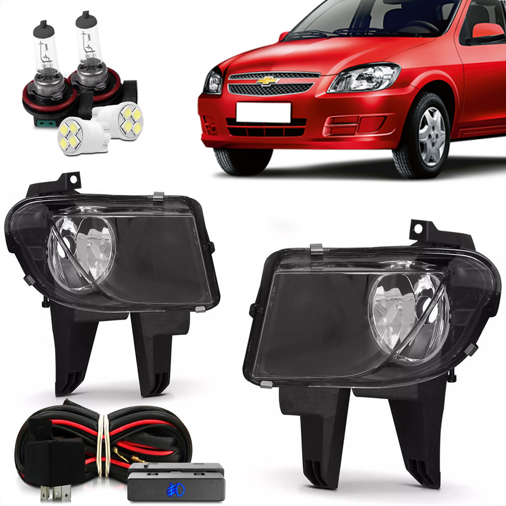 Kit Farol De Milha Neblina Auxiliar Chevrolet Celta Prisma 2012 2013 2014 2015 em Oferta na Shopee