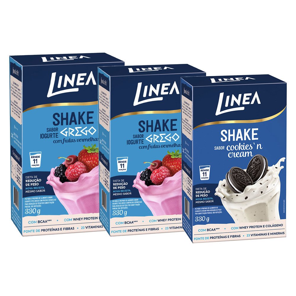 Kit Linha Linea: 2 Shakes Frutas Vermelhas e Cookies
