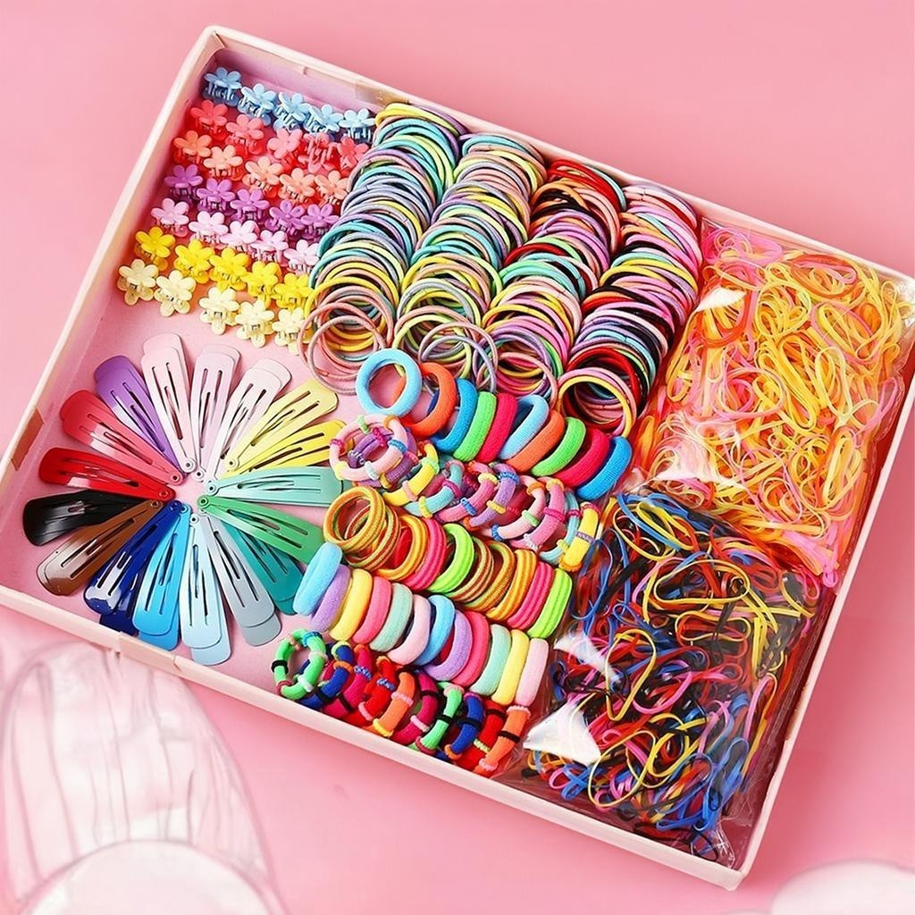 Conjunto De Gravata De Cabelo Colorida De 895 Peças Para Meninas | Acessórios De Arco De U...