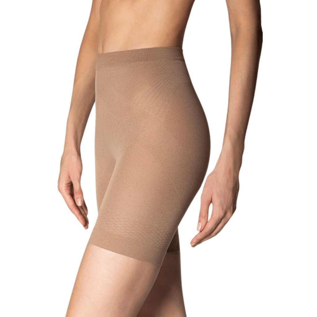 Short Modelador Feminino Cintura Alta Sem Costura Confortável p/ Reduz Barriga Modela Coxas Tecido Roupa Fitness