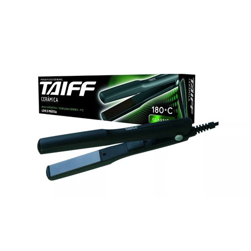 Prancha Taiff Clássica Profissional Cerâmica 180°c 127/ 220v Cor Preto 200