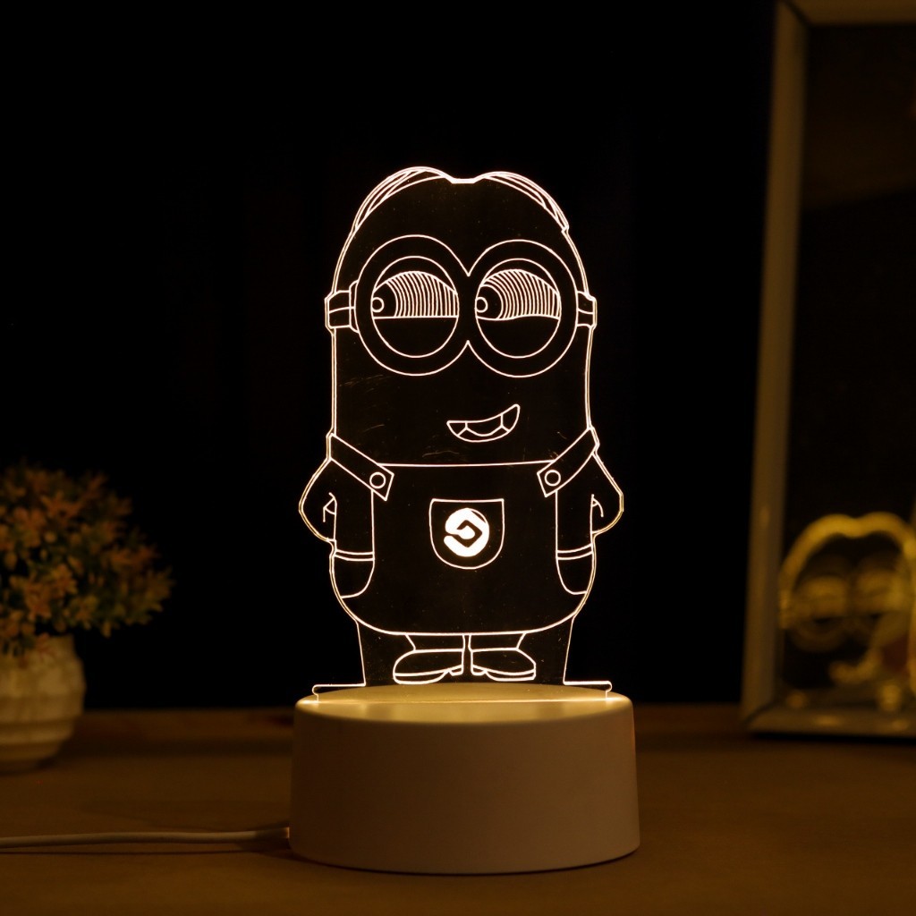 Luminária LED 3D de Mesa / Luz Noturna Presente Criativo / Decoração - Minion, Minions