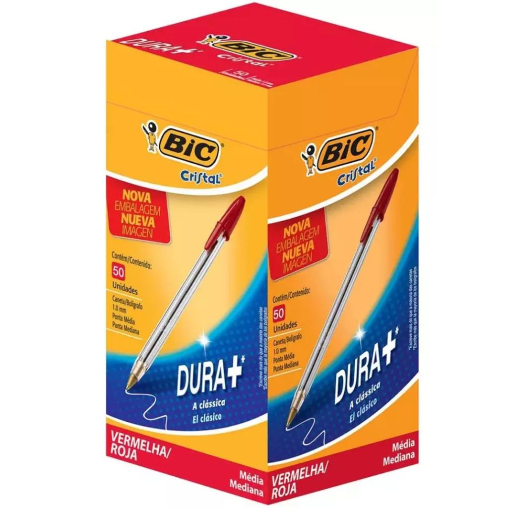 Caneta Esferográfica Vermelha 1.0mm - kit com 50 unidades em Oferta na Shopee