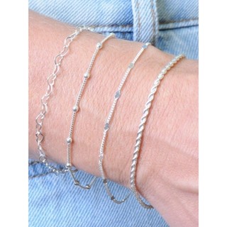 kit 4 pulseiras prata 925 + BRlNCO BRINDE cordão+veneziana com bolinhas + elo e detalhe coração em Oferta na Shopee