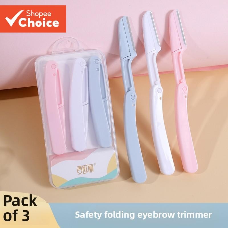 Kit De Modelagem De Sobrancelha De 3 Unidades Com Design Dobrável , Seguro Para Pele , Navalha Unissex Remoção De Pelos