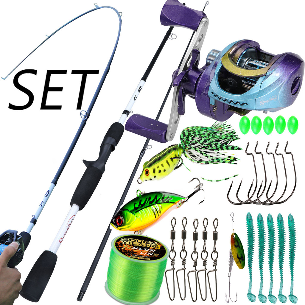 Sougayilang Vara De Pesca Linha carretel Kit Completo 1.98m 4 Seções Função 7.2 : 1 Relação Máxima De Arrasto 15kg em Oferta na Shopee