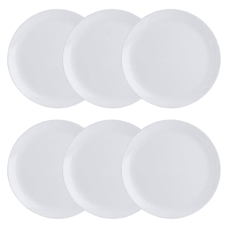 Jogo 6 Pratos Vidro Opaline Raso 26,5cm Restaurante Buffet