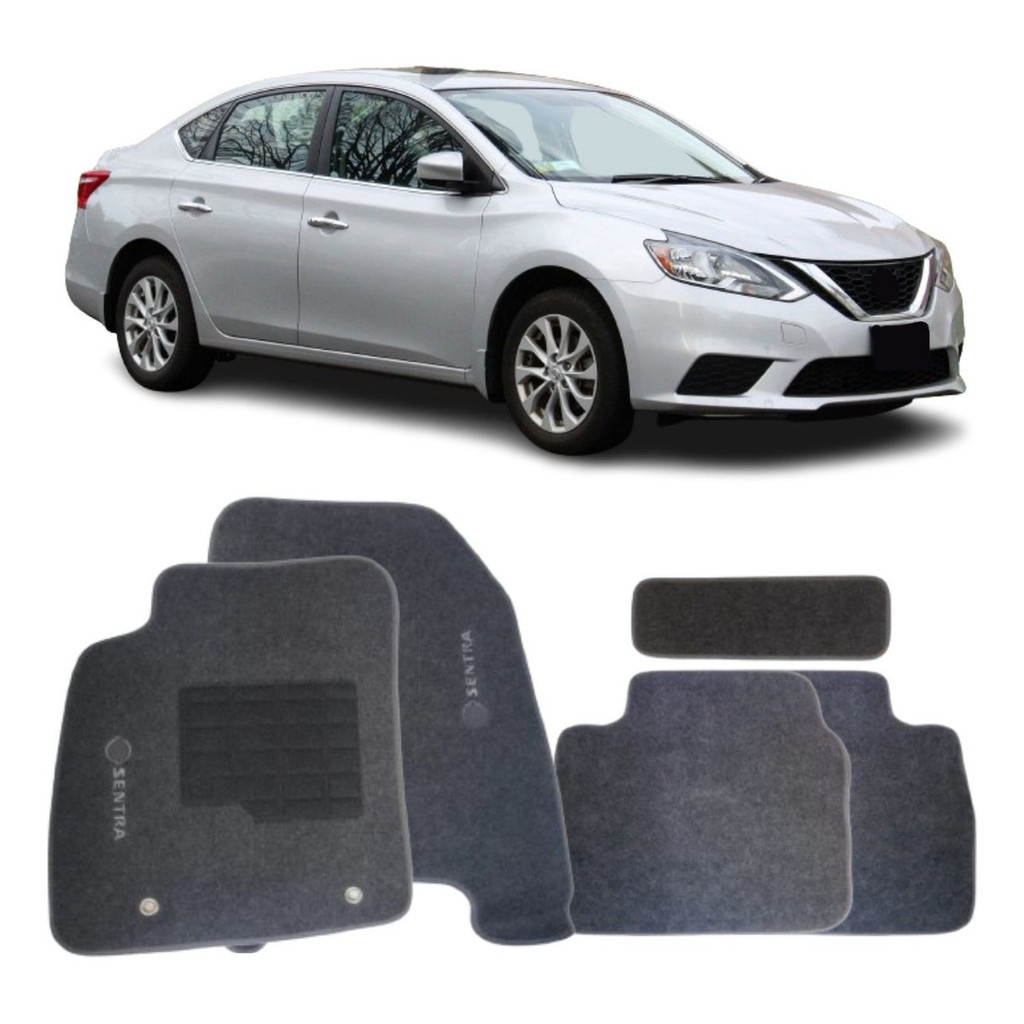 Kit de tapetes 5 peças específico Sentra 2014 ... 2017 Carpete Grafite