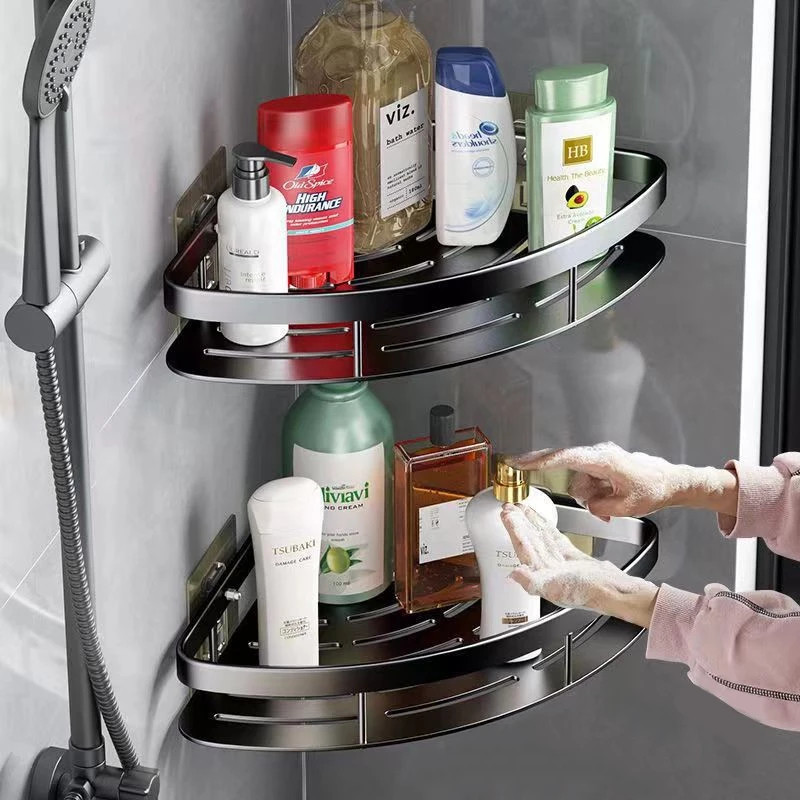 Suporte De Shampoo Organizador Metal Prateleiras De Banheiro Cozinha NA PAREDE em Oferta na Shopee