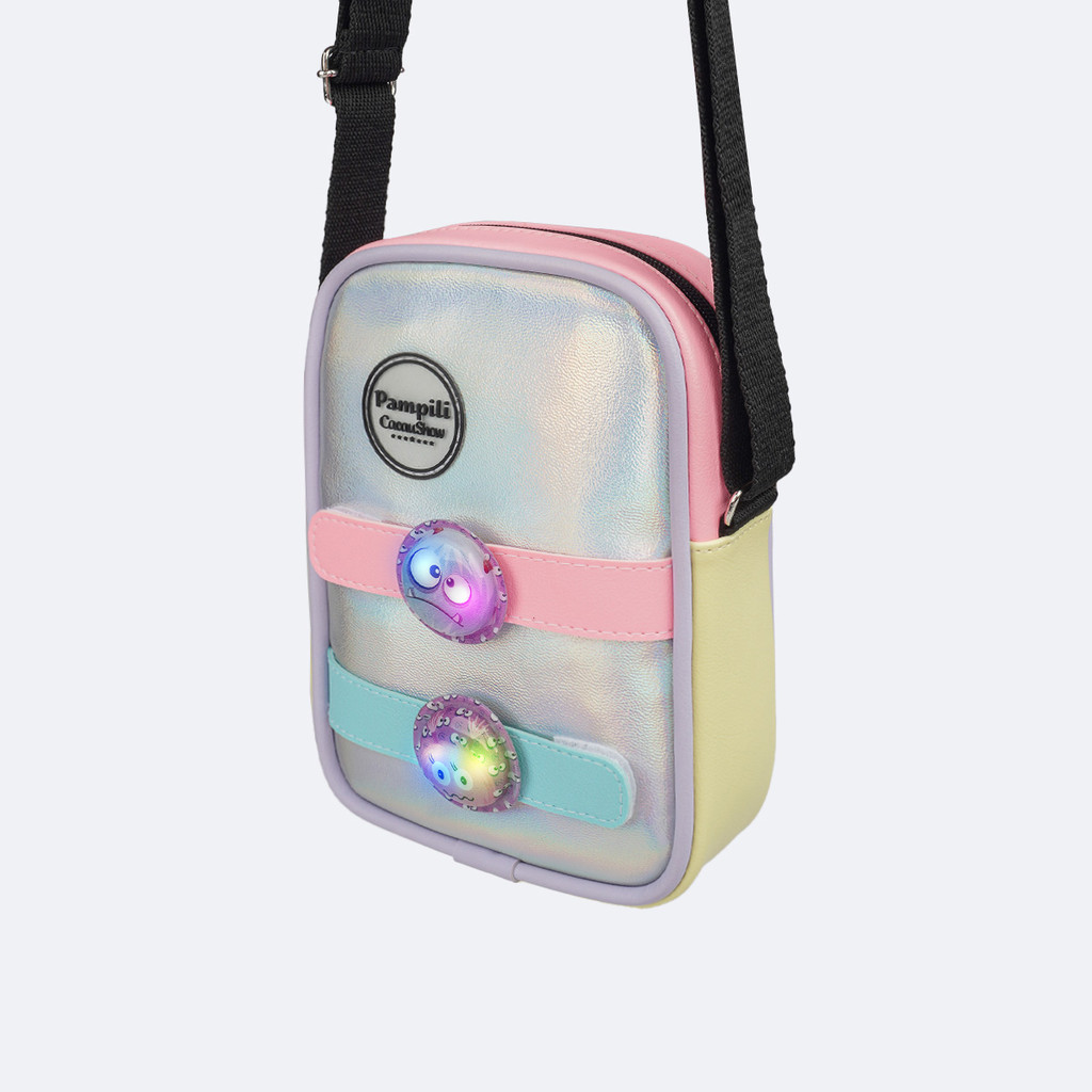 Bolsa de Led Pampili Chocomonstros Cacau Show Prata Pampili