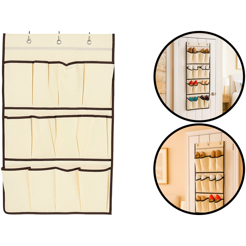Sapateira Tecido Dobrável Suspensa Para Porta Organizador De Sapatos Multiuso 12 Divisórias Clink	 em Oferta na Shopee
