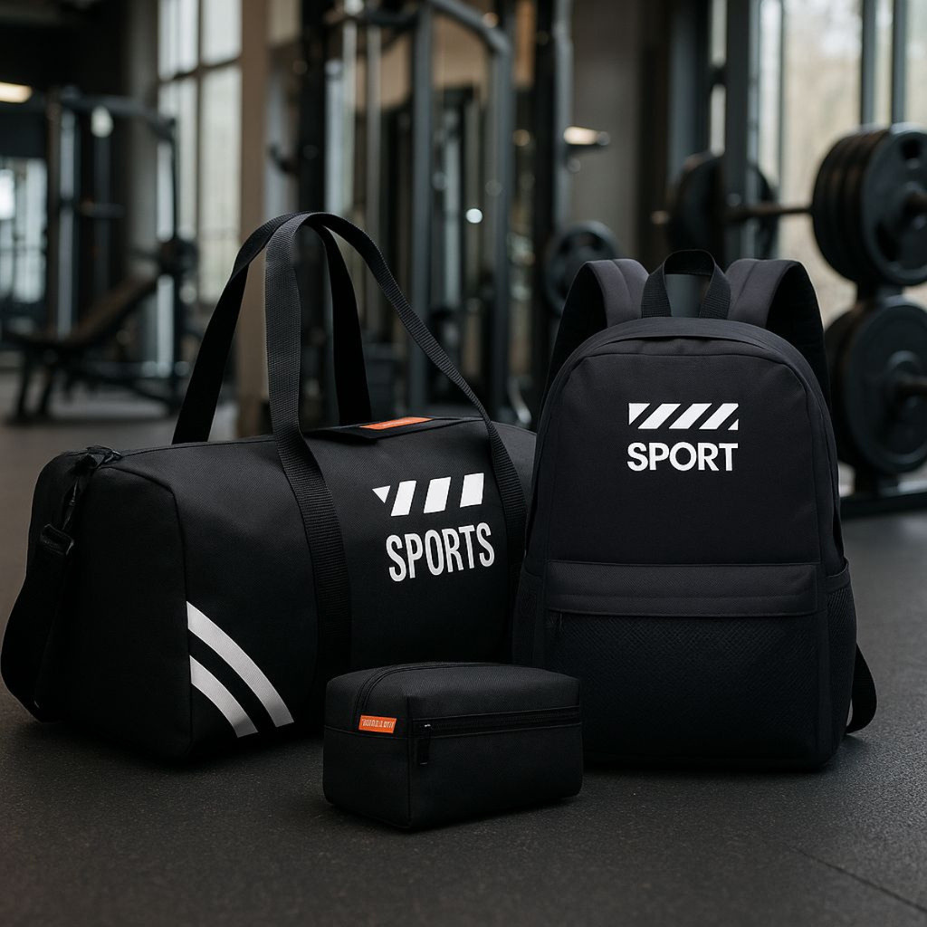 Kit Bolsa Fitness de Treino Academia Mochila Escolar Faculdade e Necessaire Organizadora Porta Maquiagem Unissex