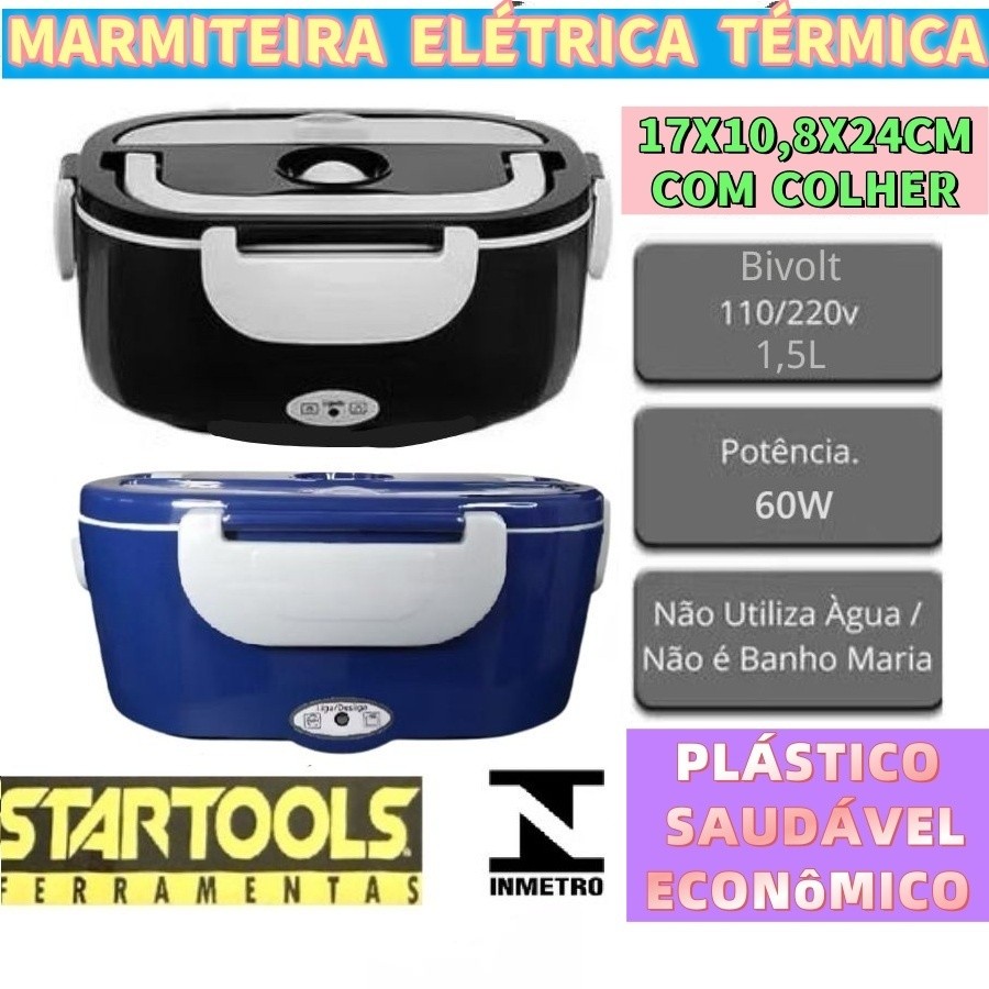 Marmiteira Marmita Elétrica Térmica 1,5L Bivolt Prático Com Colher Saudável E Econômico 60W
