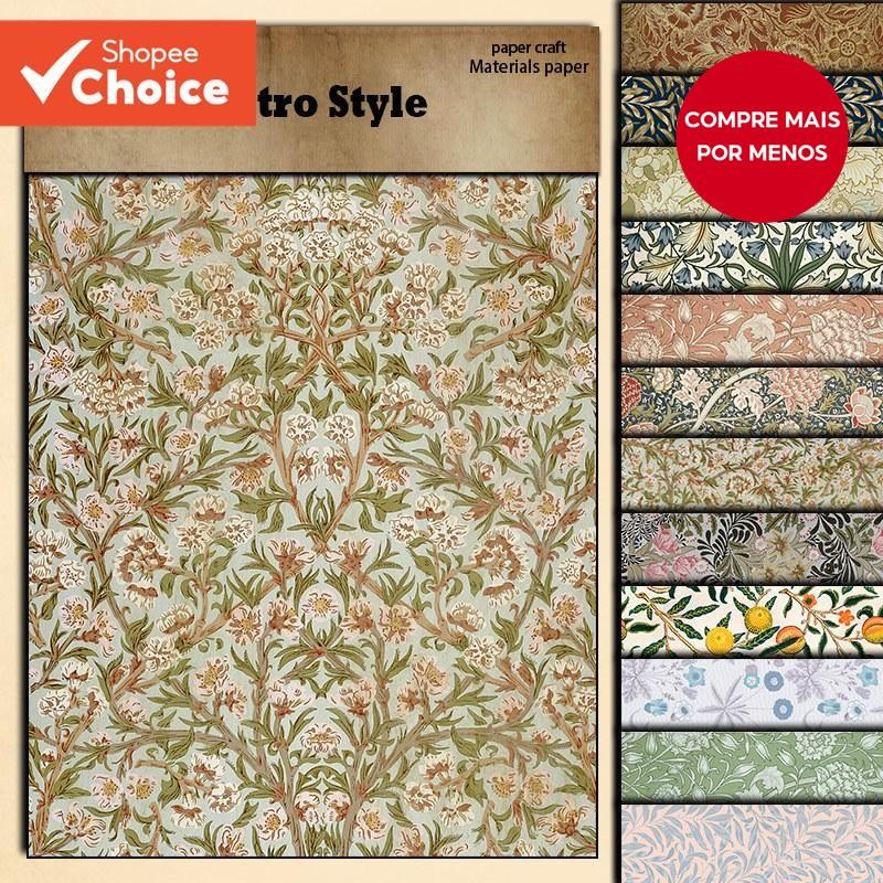 12Shee ts Tamanho Grande Material Papel 14.5 * 21cm Retro Diário Decoração Ferramentas Diy Stude nt Papelaria Artes Arte