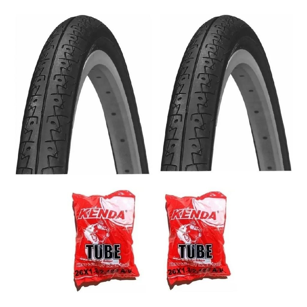 PAR PNEU KENDA SLICK 26x1.50 PRETO + 2 CÂMARAS KENDA – KIT COMPLETO em Oferta na Shopee