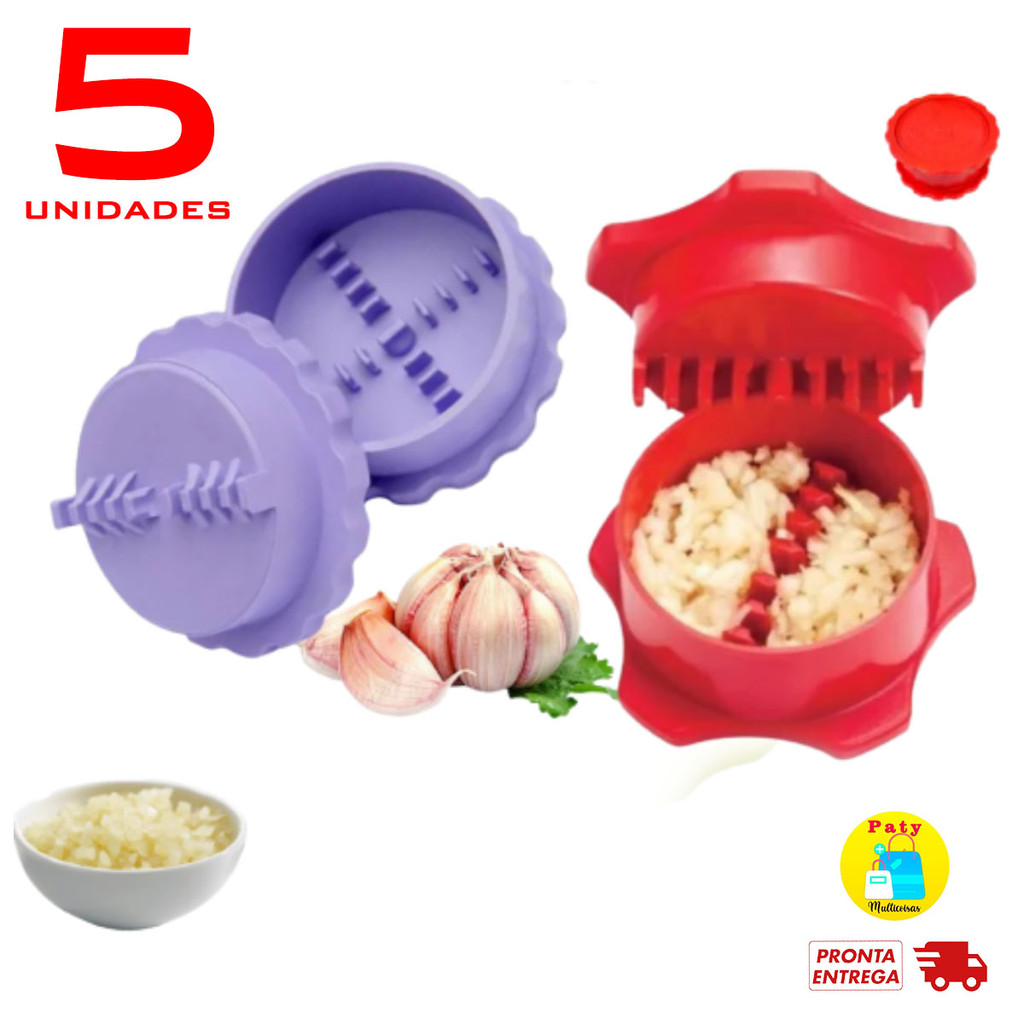 Kit 1 a 5 Triturador de alho manual super prático picador tempero em Oferta na Shopee
