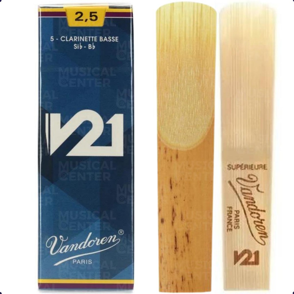 3 PALHETAS V21 N.2,5 P/CLARINETE BAIXO CR8225 VANDOREN