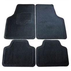 Jogo Tapete Universal Automotivo 4 Peças preto Unique Adaptável Antiderrapante Pvc Emborrachado