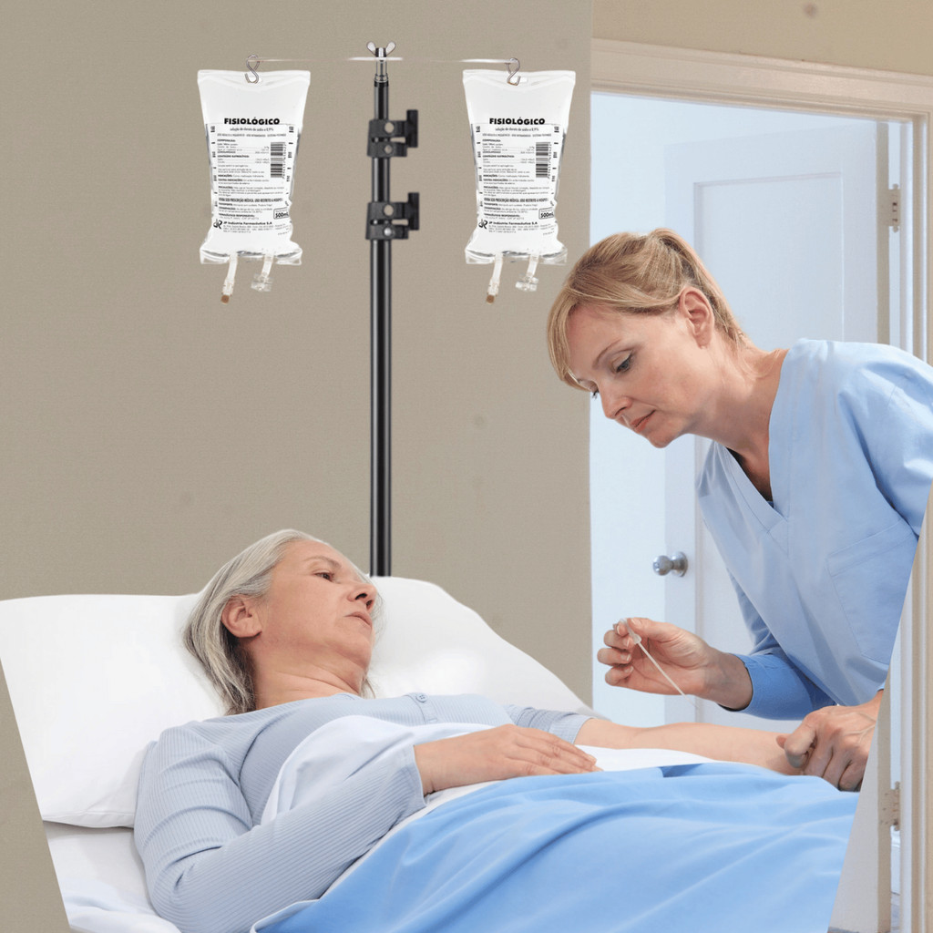 Pedestal Suporte P/ Soro Fisiológico Sonda 1,80m até 2kg Tripé Soro Portátil Ajustável NF em Oferta na Shopee