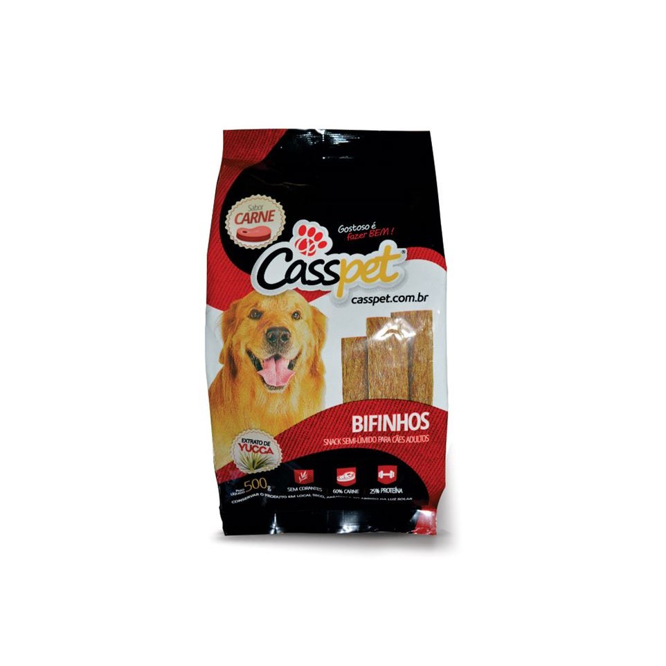 Bifinhos Casspet Para Cães Sabor Carne 500g