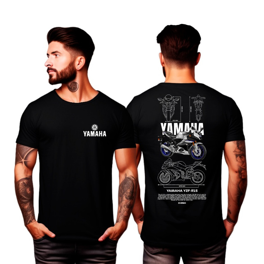 Camiseta Yamaha YZF-R15 100% Algodão Unissex Lançamento