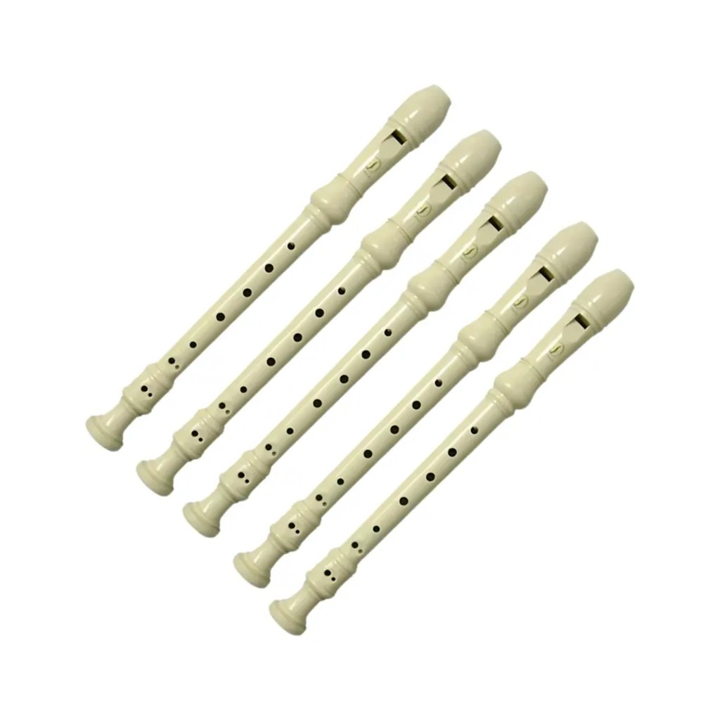 Kit 5 Flautas Doce Dolphin Germanica Soprano Abs Dp123