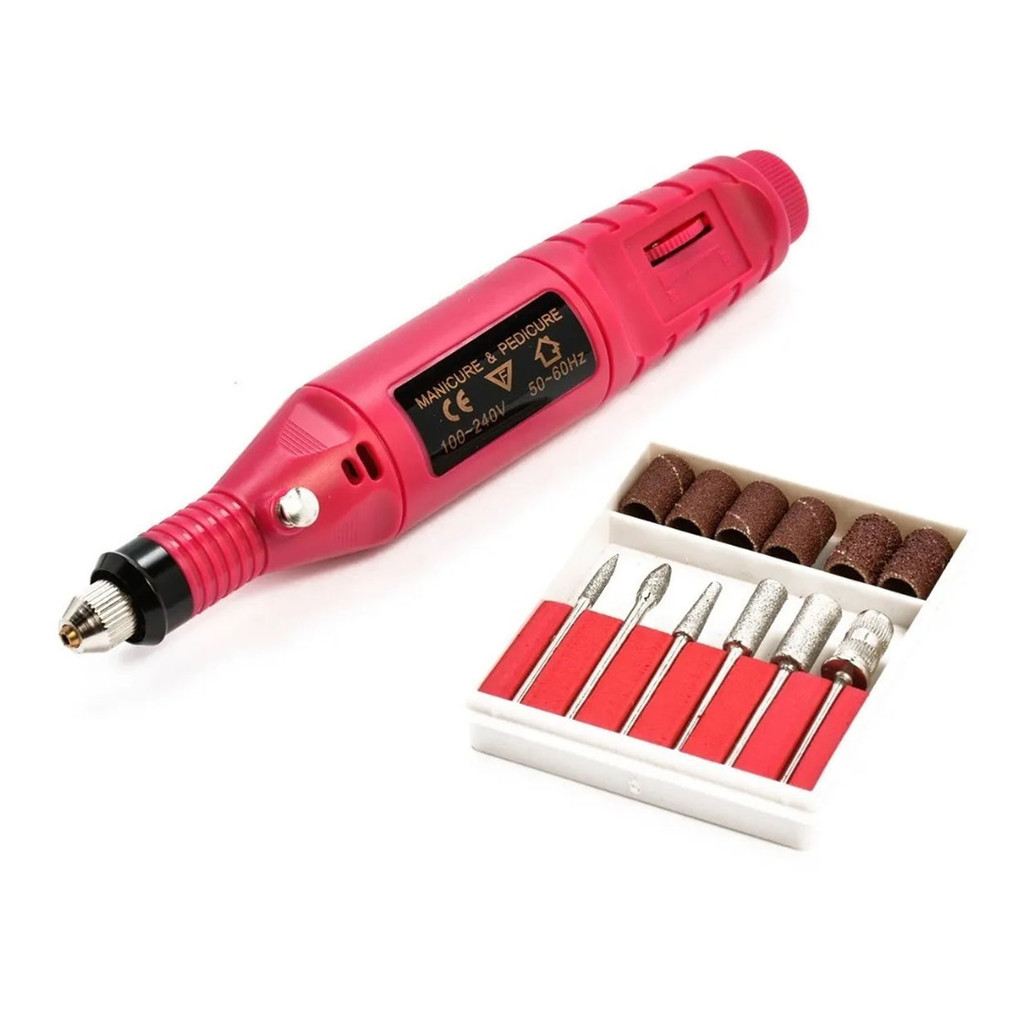 Kit Para Manicure e Pedicure Elétrica Profissional Máquina de Lixar Unhas Bivolt