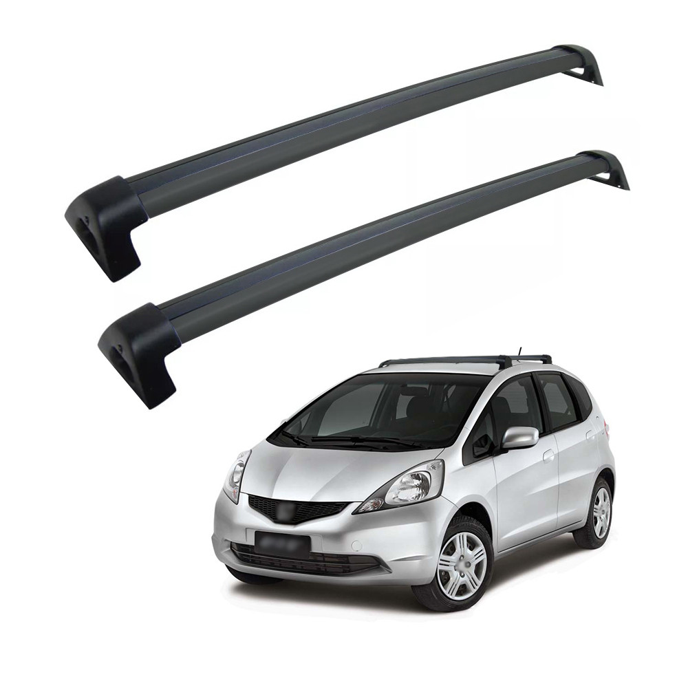 Rack de Teto Travessa Honda Fit 2003 a 2010 Preta Projecar Carga 45Kg