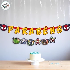 Faixa Parabéns - Spidey e Seus Amigos - 1 unidade - Disney Original - Rizzo