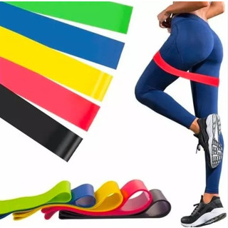 GGUAN Nova Kit 5 Faixas Elásticas Mini Bands Exercicio Resistance Belt