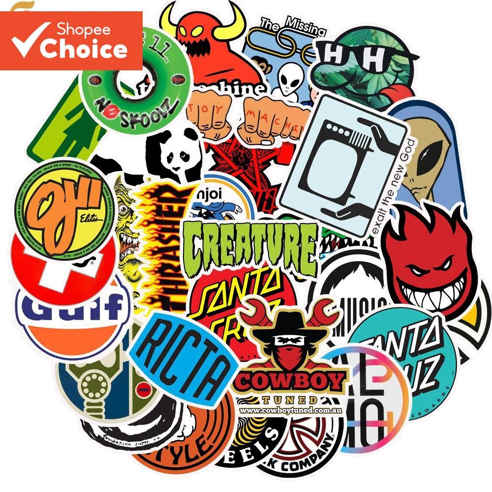 50 Peças De Adesivos De Marca De Skate-Decalques De Vinil À Prova D'água Para Laptop , Telefone E